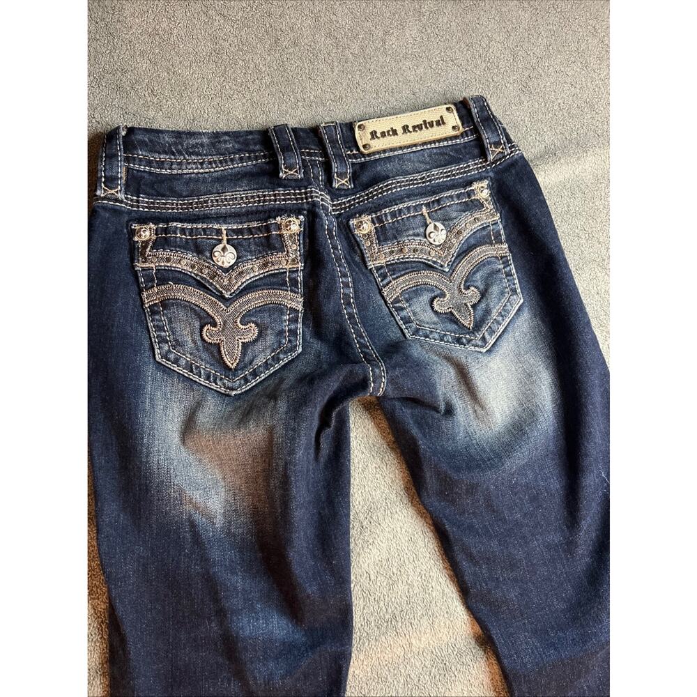 Rock Revival Women's Drew Boot Cut Distressed Jeans Low Rise Size 26 B205 - Picture 15 of 16
